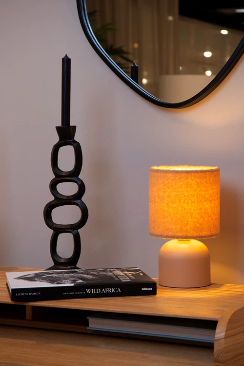 Lucide WOOLLY - Lampe de table - Ø 16 cm - 1xE14 - Jaune Ocre - ambiance 1